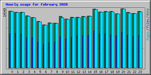 Hourly usage for February 2020