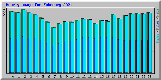 Hourly usage for February 2021